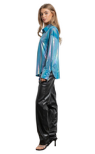 Load image into Gallery viewer, Blue Halo Holographic Button Up