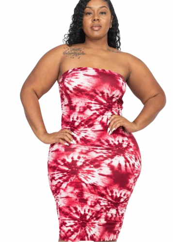 Burgundy Tye Dye Dress